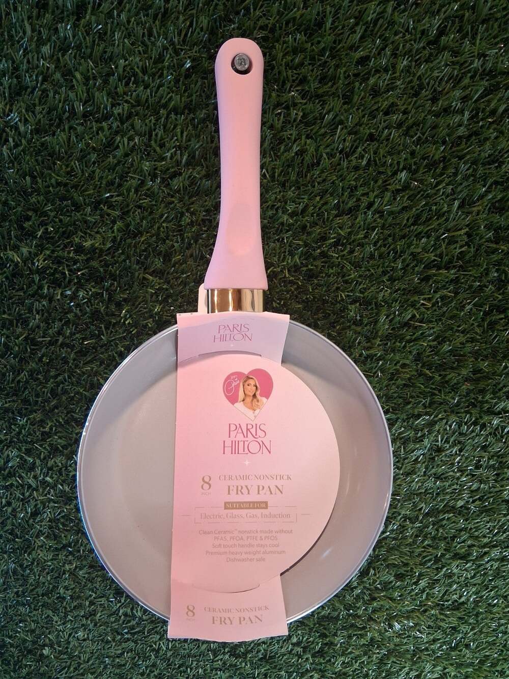 Paris Hilton 8" Ceramic Nonstick Fry Pan Pink Skillet Heavy Aluminum NIB